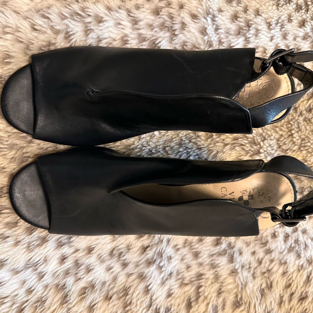 Women's Black Leather Sandals